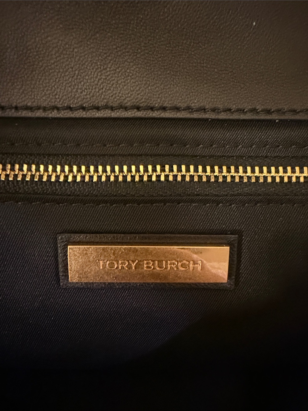 Tory Burch Black Quilted Leather Fold-Over Clutch - Picture 4 of 5